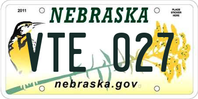 NE license plate VTE027
