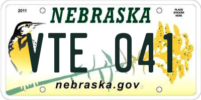 NE license plate VTE041