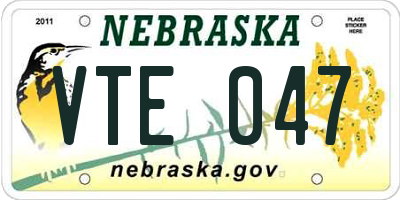 NE license plate VTE047