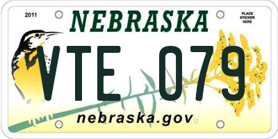 NE license plate VTE079