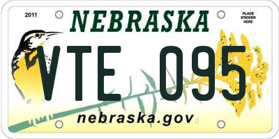 NE license plate VTE095