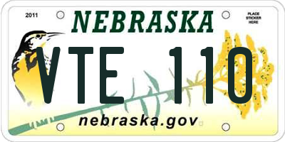NE license plate VTE110