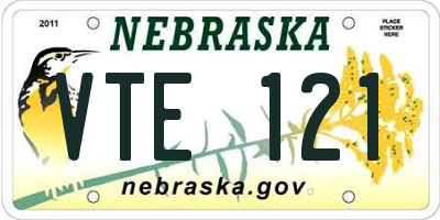 NE license plate VTE121