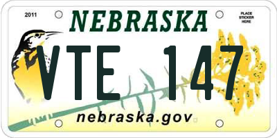NE license plate VTE147