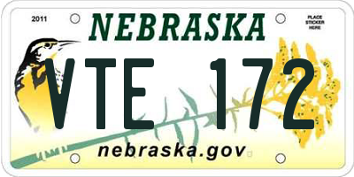 NE license plate VTE172