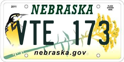 NE license plate VTE173