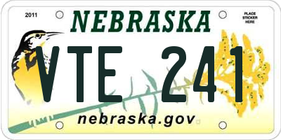 NE license plate VTE241