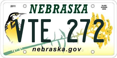 NE license plate VTE272