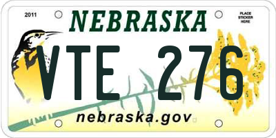 NE license plate VTE276