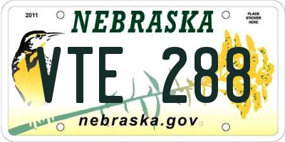 NE license plate VTE288