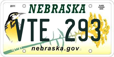 NE license plate VTE293