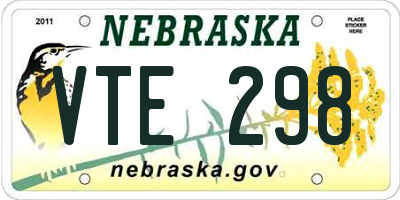 NE license plate VTE298