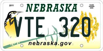 NE license plate VTE320