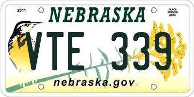 NE license plate VTE339