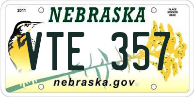 NE license plate VTE357