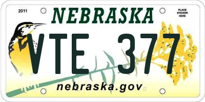 NE license plate VTE377