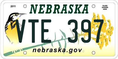 NE license plate VTE397