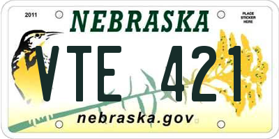 NE license plate VTE421