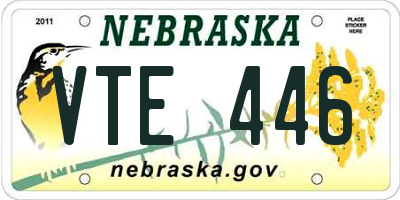 NE license plate VTE446