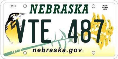 NE license plate VTE487