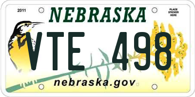 NE license plate VTE498