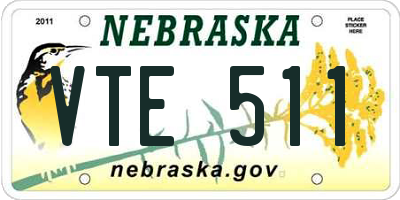 NE license plate VTE511