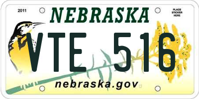 NE license plate VTE516