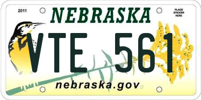 NE license plate VTE561