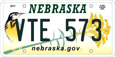 NE license plate VTE573