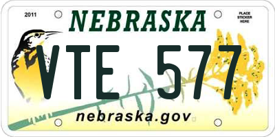 NE license plate VTE577