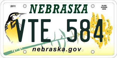 NE license plate VTE584