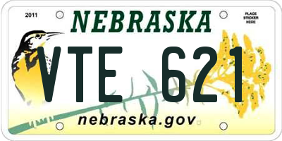 NE license plate VTE621