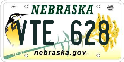 NE license plate VTE628