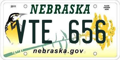 NE license plate VTE656