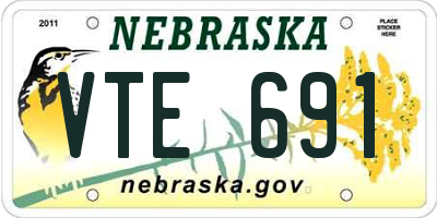 NE license plate VTE691