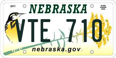 NE license plate VTE710