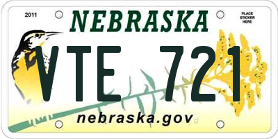 NE license plate VTE721