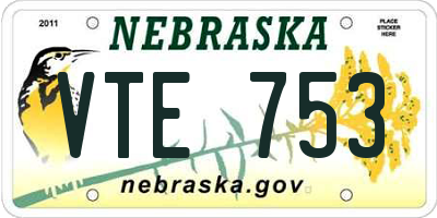 NE license plate VTE753
