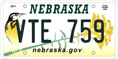 NE license plate VTE759