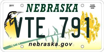 NE license plate VTE791