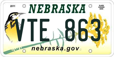 NE license plate VTE863