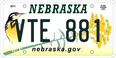 NE license plate VTE881