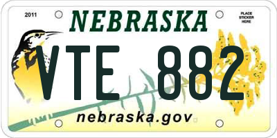 NE license plate VTE882