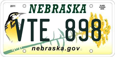 NE license plate VTE898