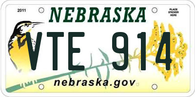 NE license plate VTE914
