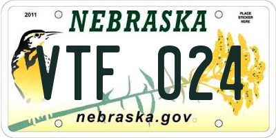 NE license plate VTF024