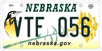NE license plate VTF056