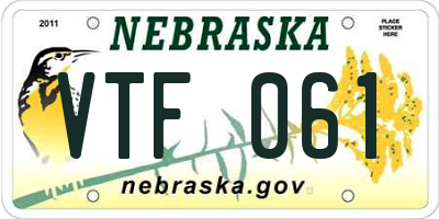 NE license plate VTF061