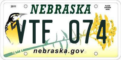 NE license plate VTF074