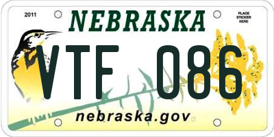 NE license plate VTF086